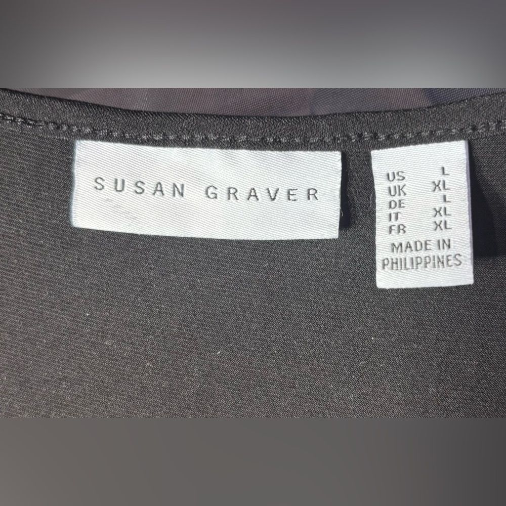 Susan Graver Black Long-Sleeve A-Line Dress EPC - Picture 3 of 4